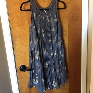 Free People pleated with lace accents